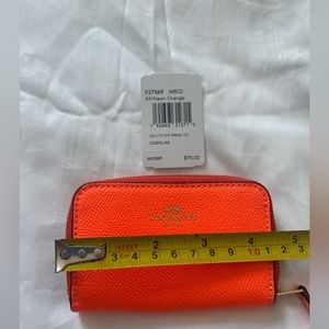 Coach Neon Orange Credit Card Holder